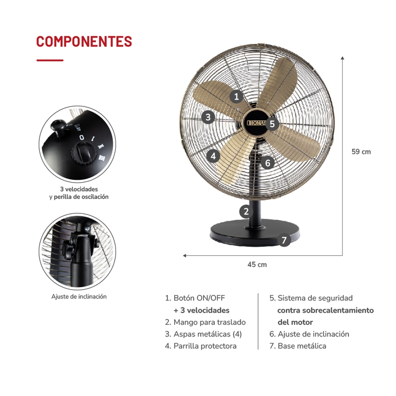 VENTILADOR DE MESA 16' TH-16BNM - 6