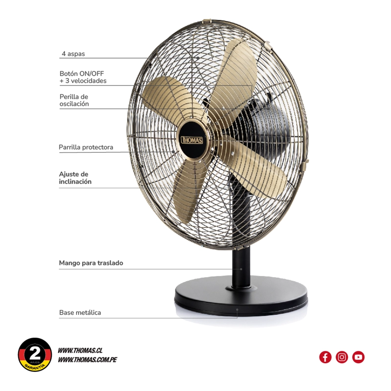 VENTILADOR DE MESA 16' TH-16BNM - 7