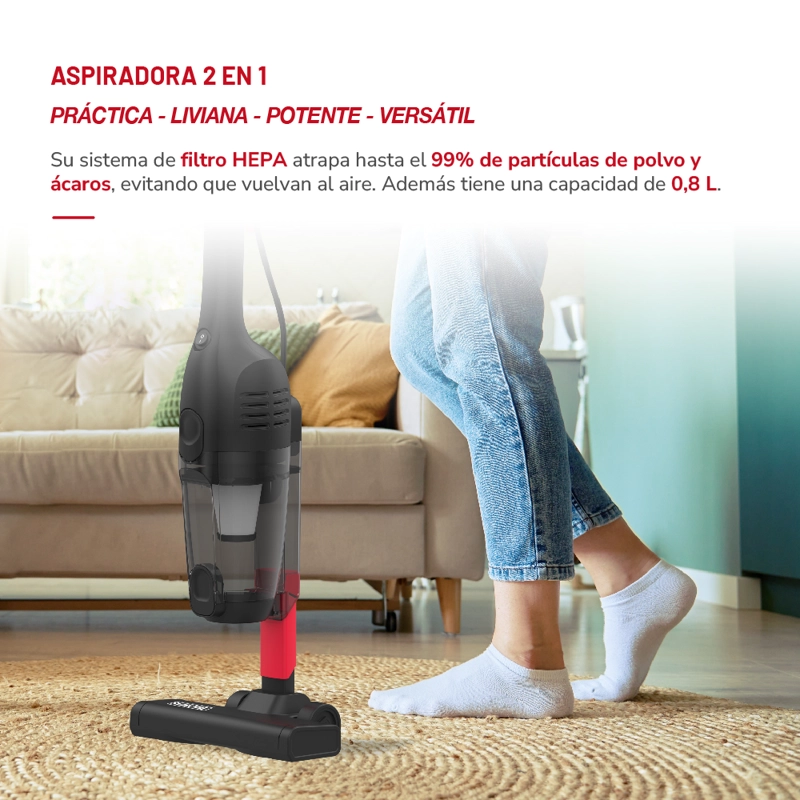 ASPIRADORA VERTICAL THOMAS 2 EN 1, FILTRO HEPA TH-1020C - 4