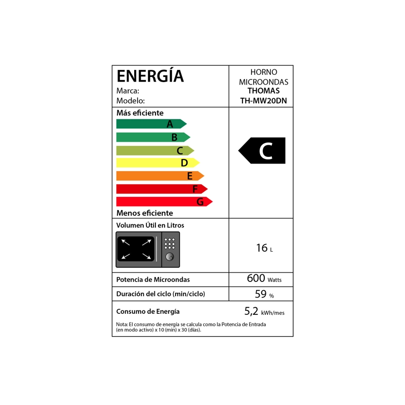 MICROONDAS HEATTOUCH 20 TH-MW20DN - 10