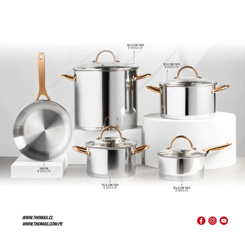 BATERIA DE COCINA ACERO INOXIDABLE 9PZAS TH-MB09IC - 6