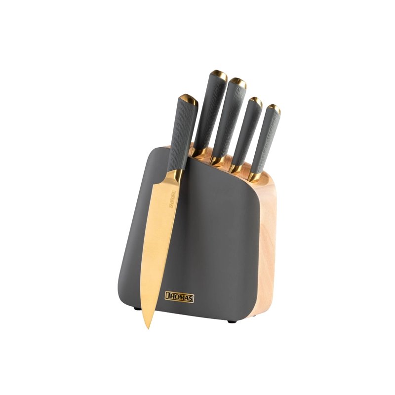 SET TACO DE 6 CUCHILLOS ACERO INOXIDABLE TH-MT06GD - 1