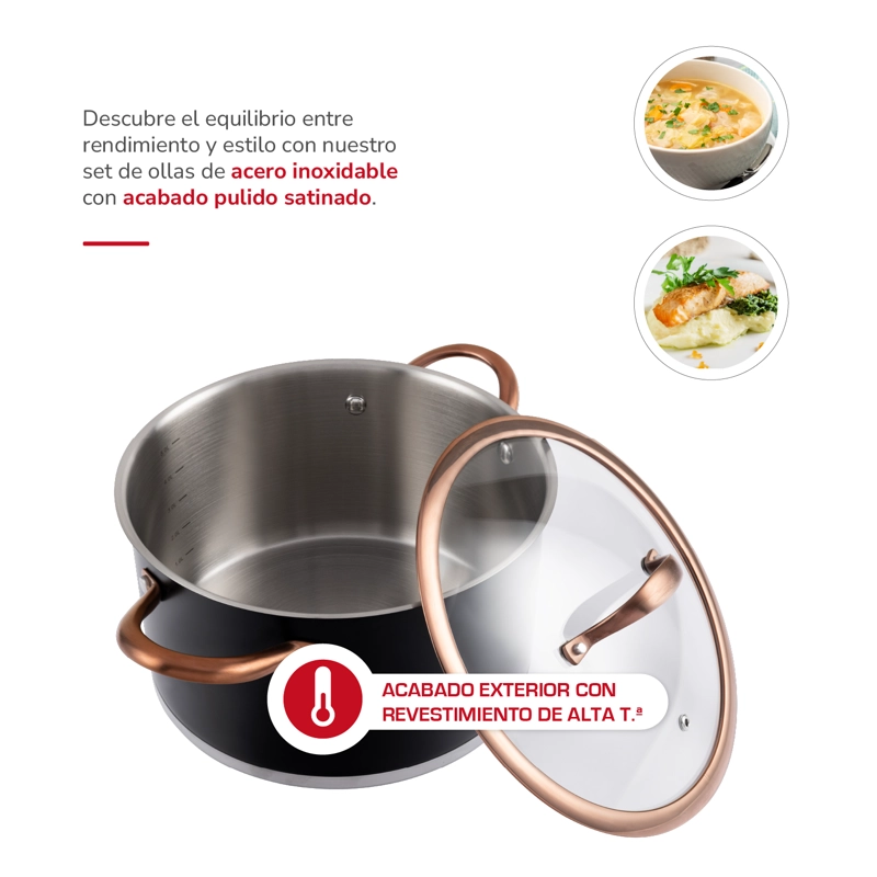 BATERIA DE COCINA ACERO INOX MATE 7PZAS TH-MB07NC - 4