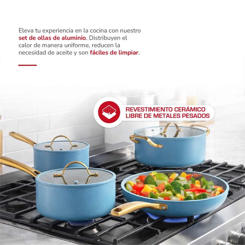BATERIA DE COCINA ALUMINIO 8PZAS TH-MB08AD - 3