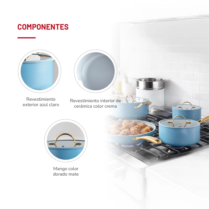 BATERIA DE COCINA ALUMINIO 8PZAS TH-MB08AD - 5