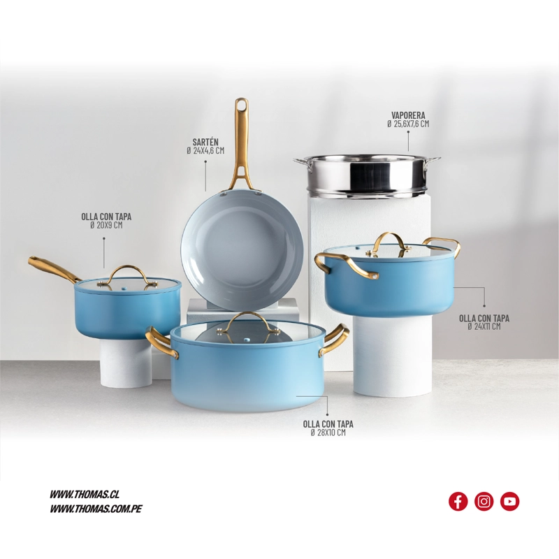 BATERIA DE COCINA ALUMINIO 8PZAS TH-MB08AD - 6