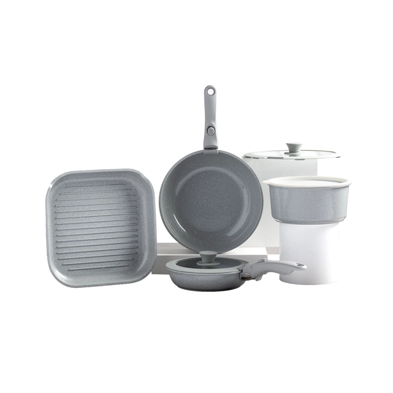 BATERIA DE COCINA ALUMINIO 9 PZAS TH-MB09R - 1