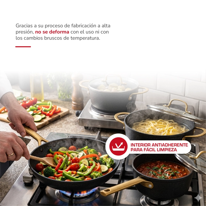 BATERIA DE COCINA ALUMINIO FORJADO 7PZAS TH-MB07ND - 3