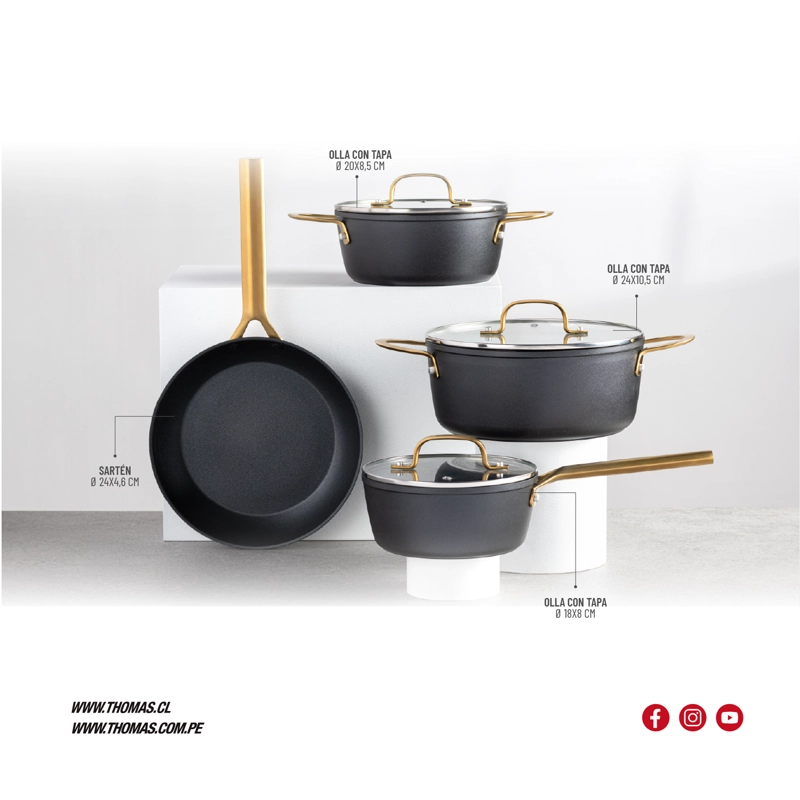 BATERIA DE COCINA ALUMINIO FORJADO 7PZAS TH-MB07ND - 6