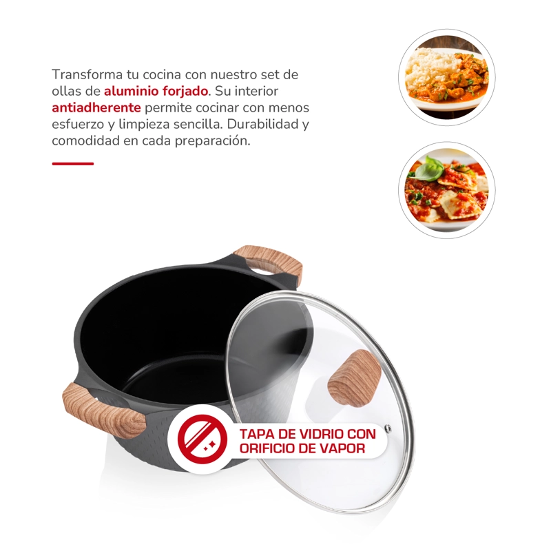 BATERIA DE COCINA ALUMINIO FUNDIDO 7PZAS TH-MB07GM - 4