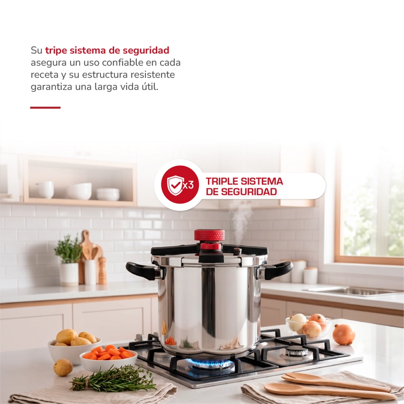 OLLA A PRESION ACERO INOXIDABLE 10LTS TH-MOP10I - 3