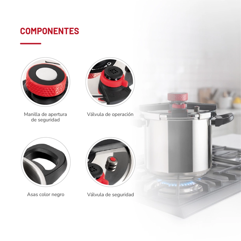OLLA A PRESION ACERO INOXIDABLE 10LTS TH-MOP10I - 5