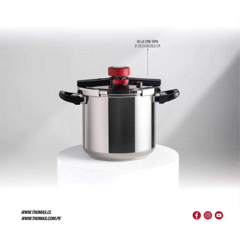 OLLA A PRESION ACERO INOXIDABLE 10LTS TH-MOP10I - 6