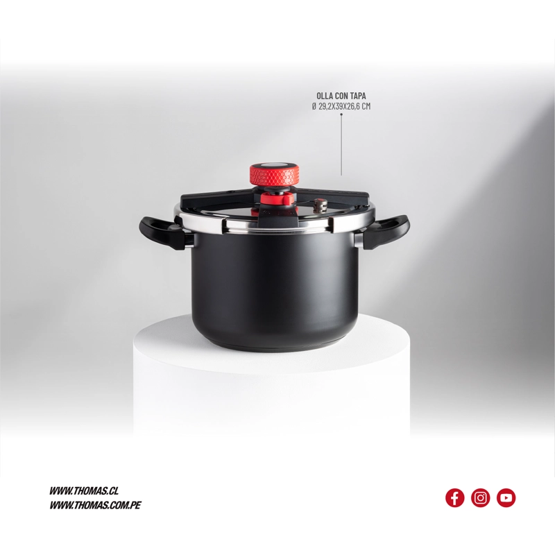 OLLA A PRESION ACERO INOXIDABLE NEGRO 8LTS TH-MOP08N - 6