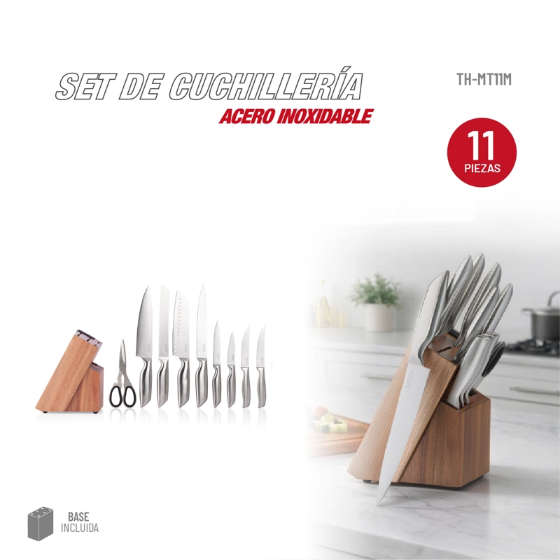 SET TACO DE 11PZAS ACERO INOXIDABLE TH-MT11M - 2