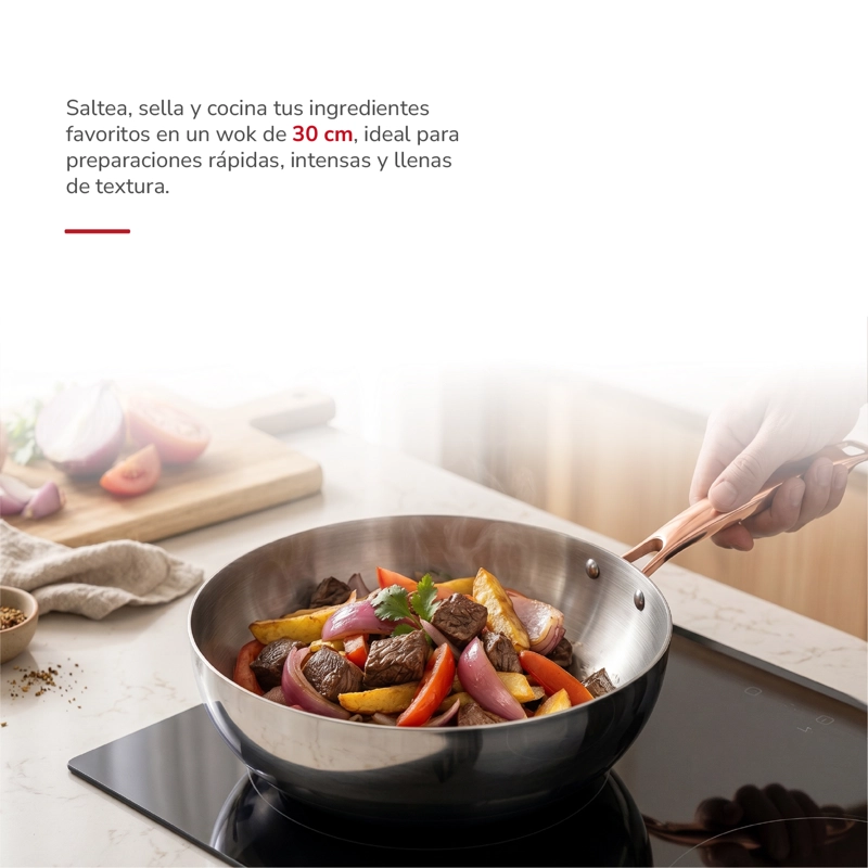 WOK 30CM ACERO INOXIDABLE TH-MWK30I - 3