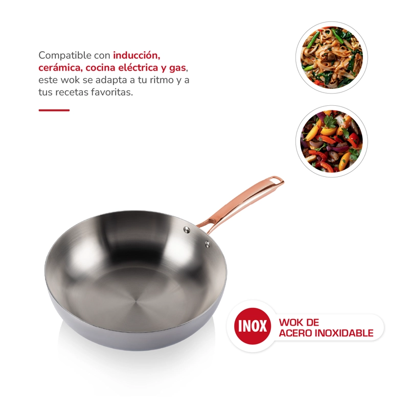WOK 30CM ACERO INOXIDABLE TH-MWK30I - 4
