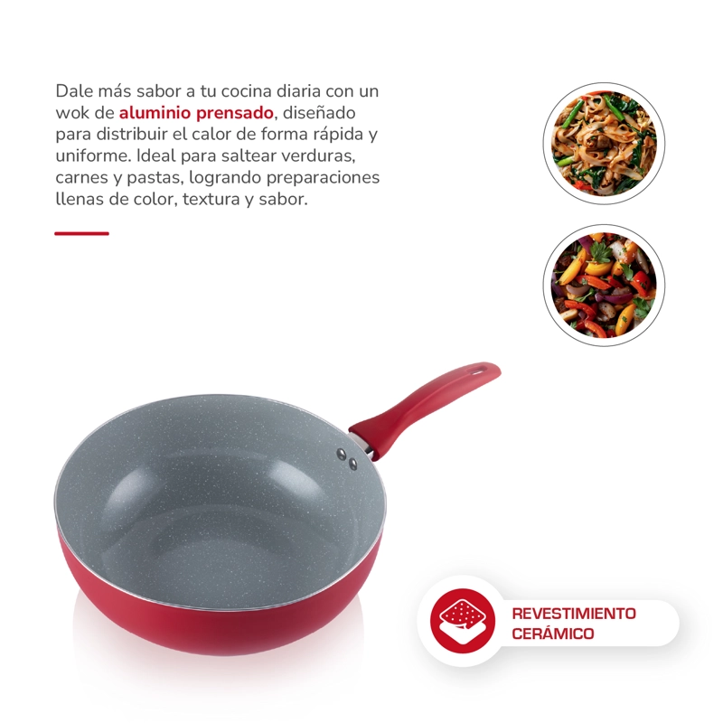 WOK 28CM ALUMINIO TH-MWK28R - 3