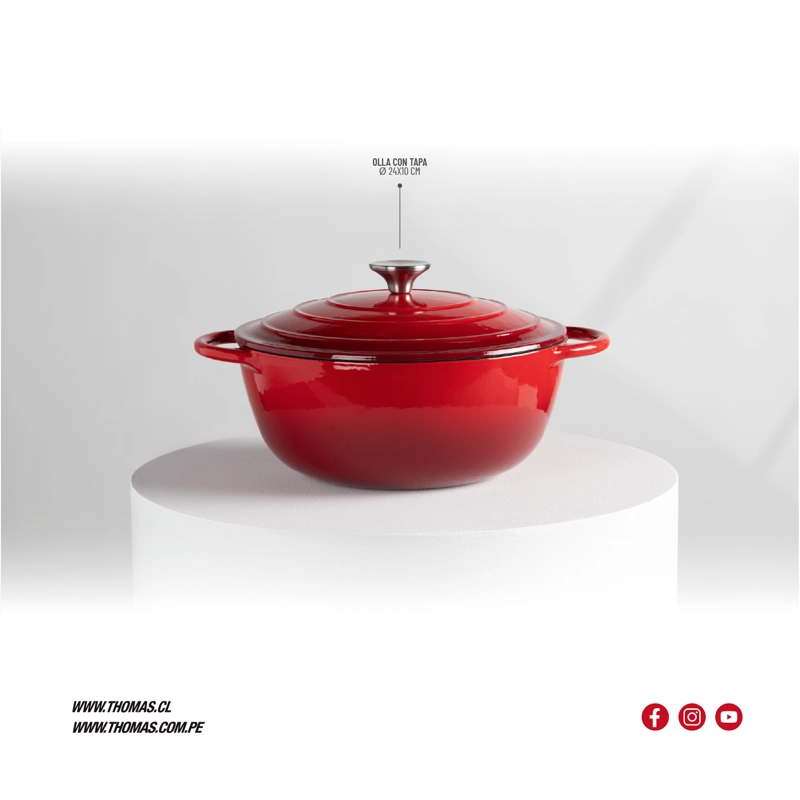 OLLA HIERRO FUNDIDO 24CM TH-MCA24R - 6