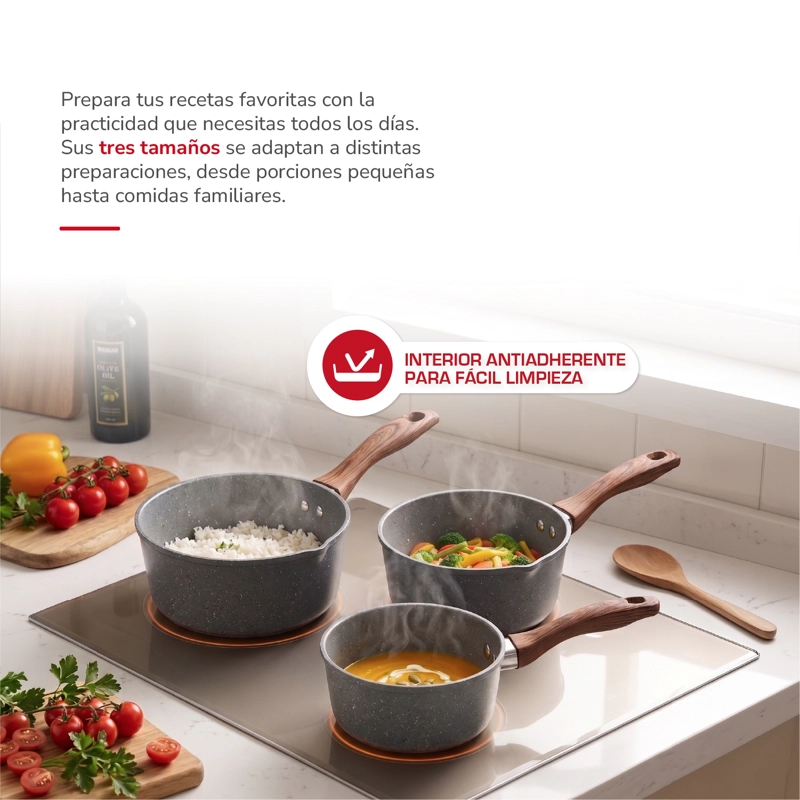 SET DE OLLAS ANTIADHERENTE TH-MCA03N - 3
