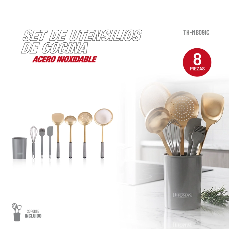 SET DE UTENSILIOS ACERO INOXIDABLE TH-MUT08D - 2