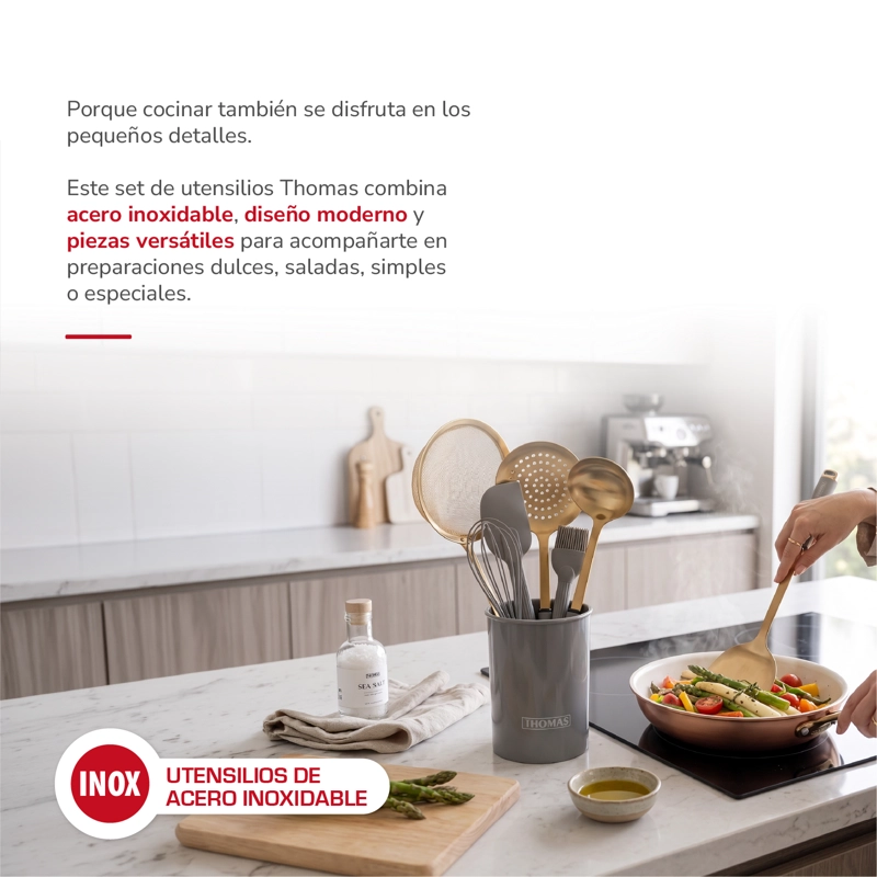 SET DE UTENSILIOS ACERO INOXIDABLE TH-MUT08D - 3