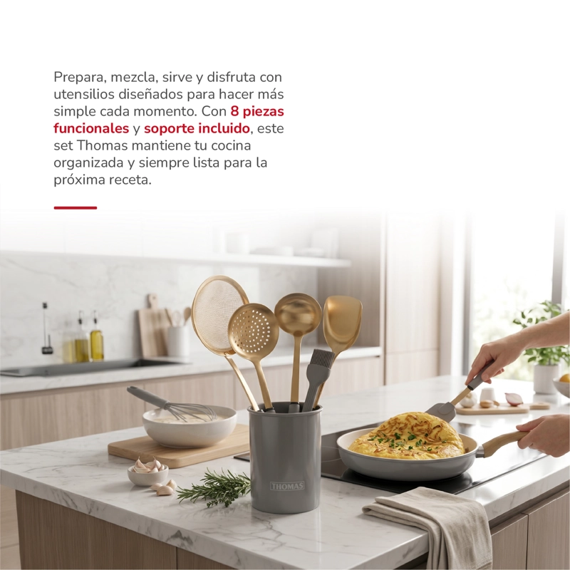SET DE UTENSILIOS ACERO INOXIDABLE TH-MUT08D - 4