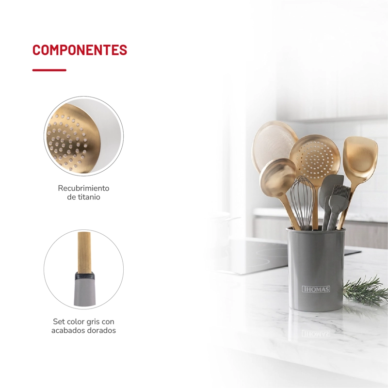 SET DE UTENSILIOS ACERO INOXIDABLE TH-MUT08D - 5
