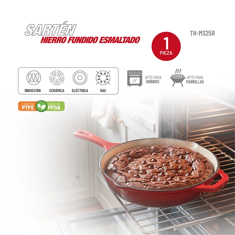 SARTEN HIERRO FUNDIDO 25CM TH-MS25R - 2