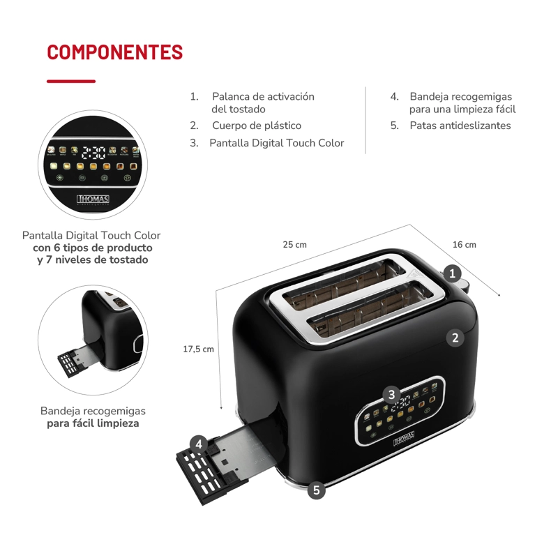 TOSTADOR TOUCH DIGITALPRO 2 TH-139DC - 5