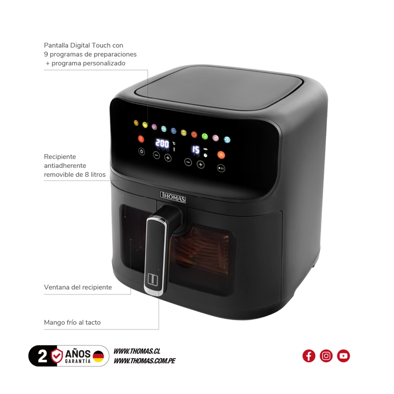 AIRFRYER LARGEBLACK DIGITAL 8 TH-AF80DNV - 6
