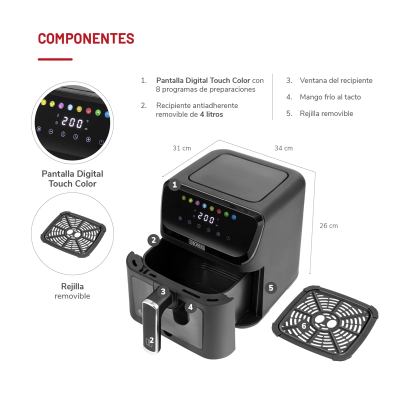 AIRFRYER BLACKCLASSIC DIGITAL 4 TH-AF40DNV - 5