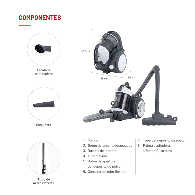 ASPIRADORA MULTICYCLONE TH-2202BL - 5