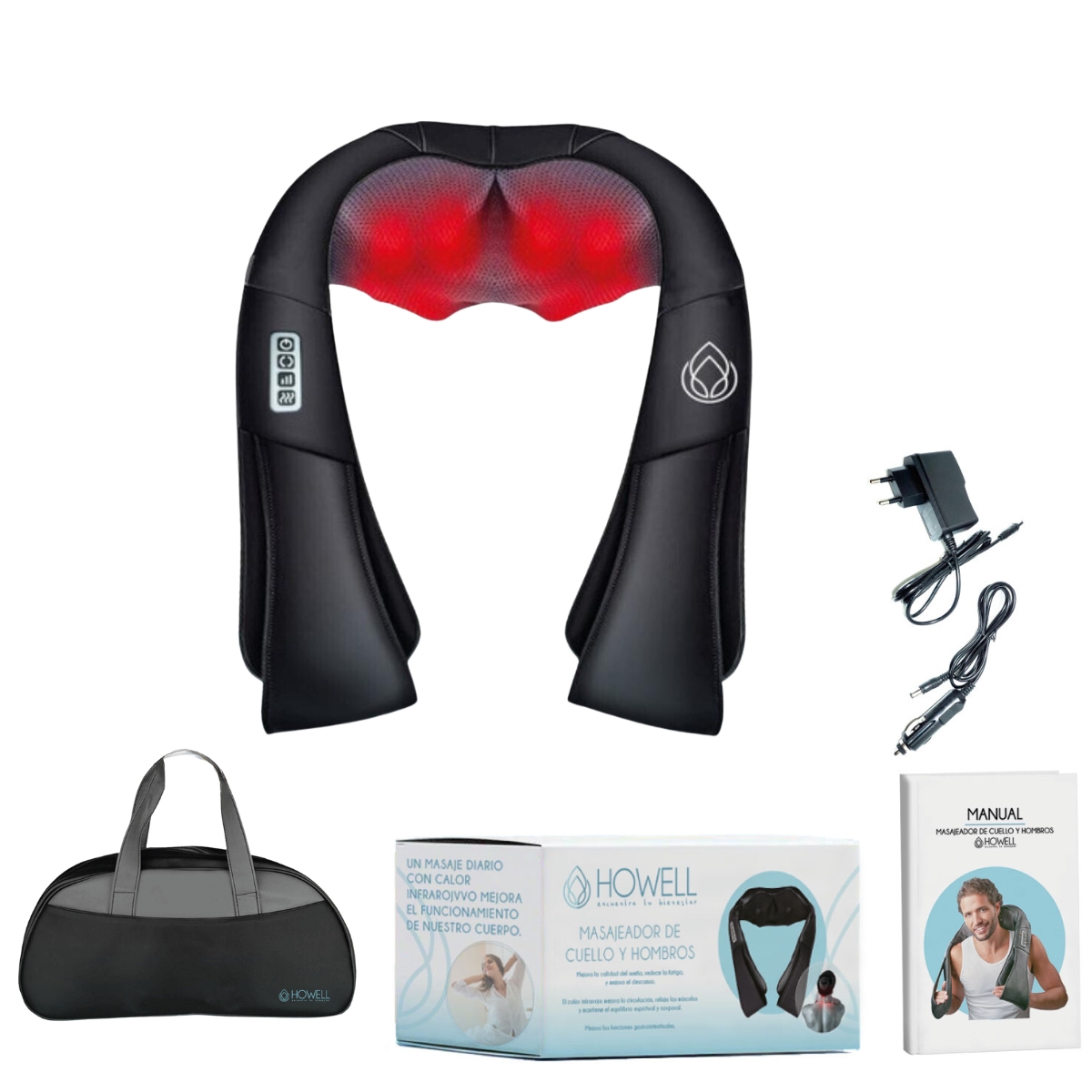 MASAJEADOR INALAMBRICO HOWELL CORPORAL PARA CUELLO HOMBROS - 1