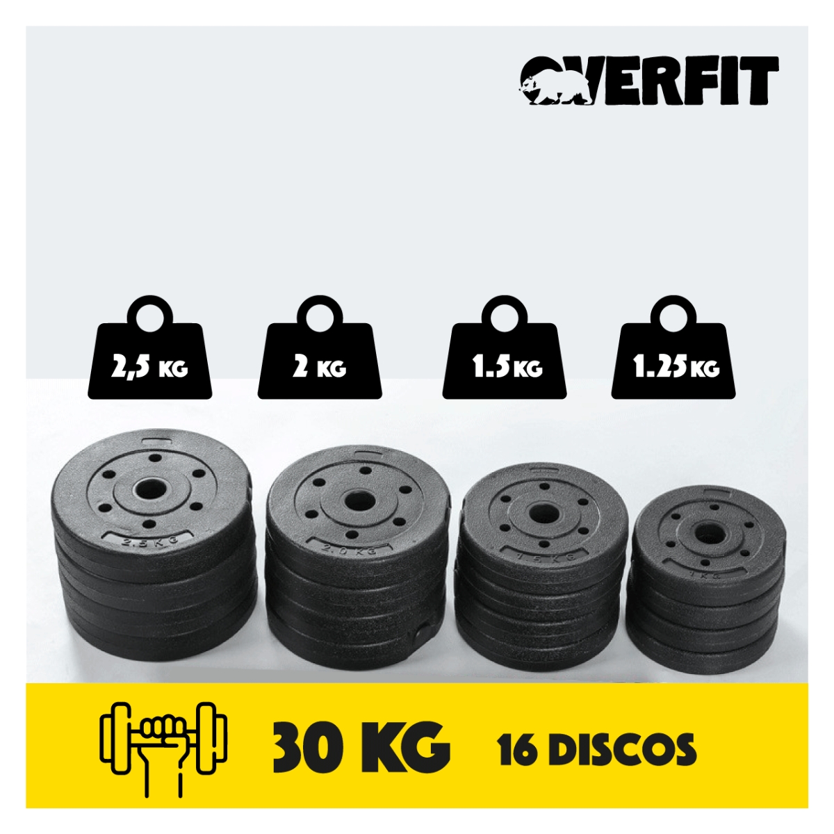 SET MANCUERNAS Y BARRA UNIBLES 30KG FITNESS PESAS AJUSTABLES - 3