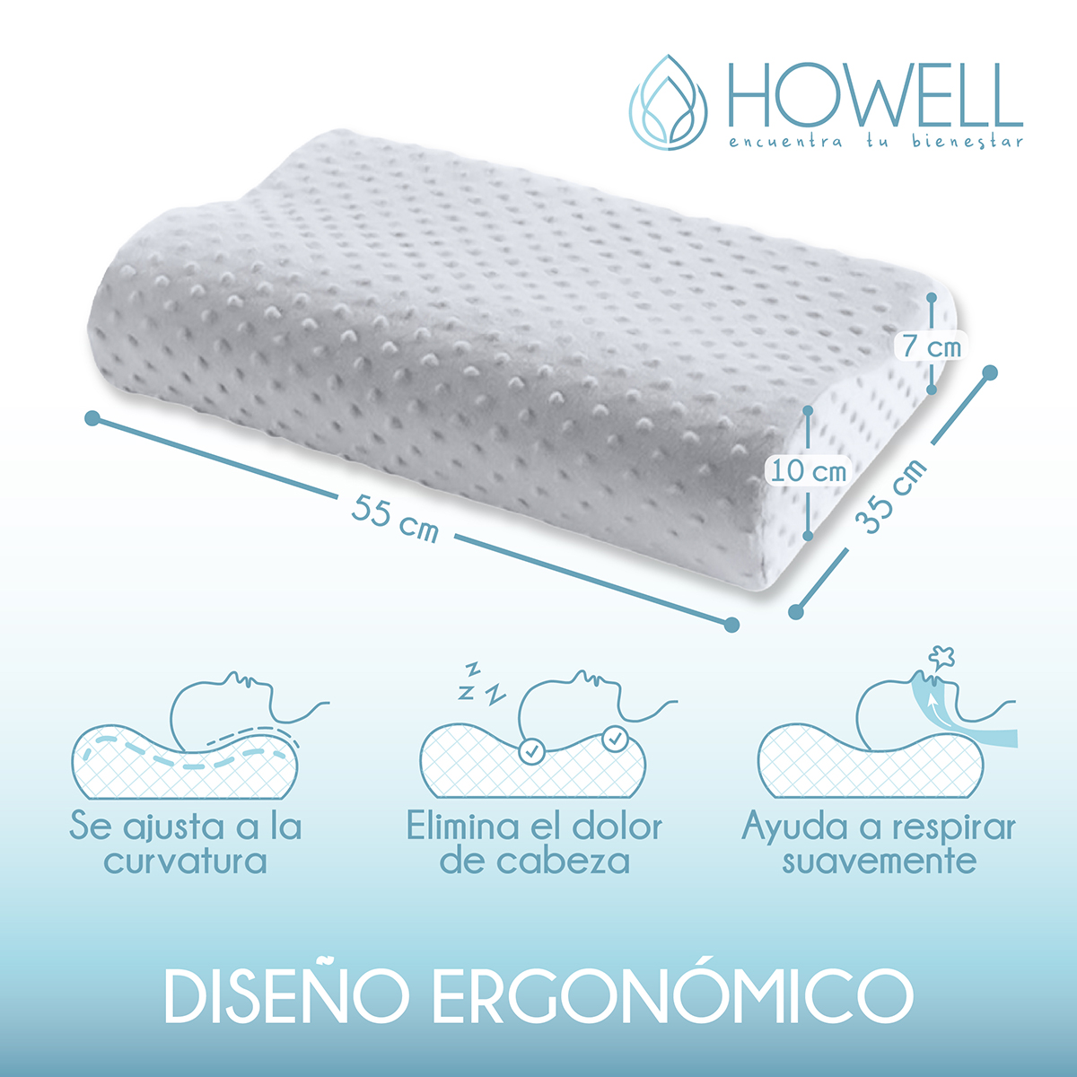 PACK ALMOHADA HOWELL ORTOPÉDICA Y COJÍN PIERNAS MEMORY TERAPEUTICAS - 2