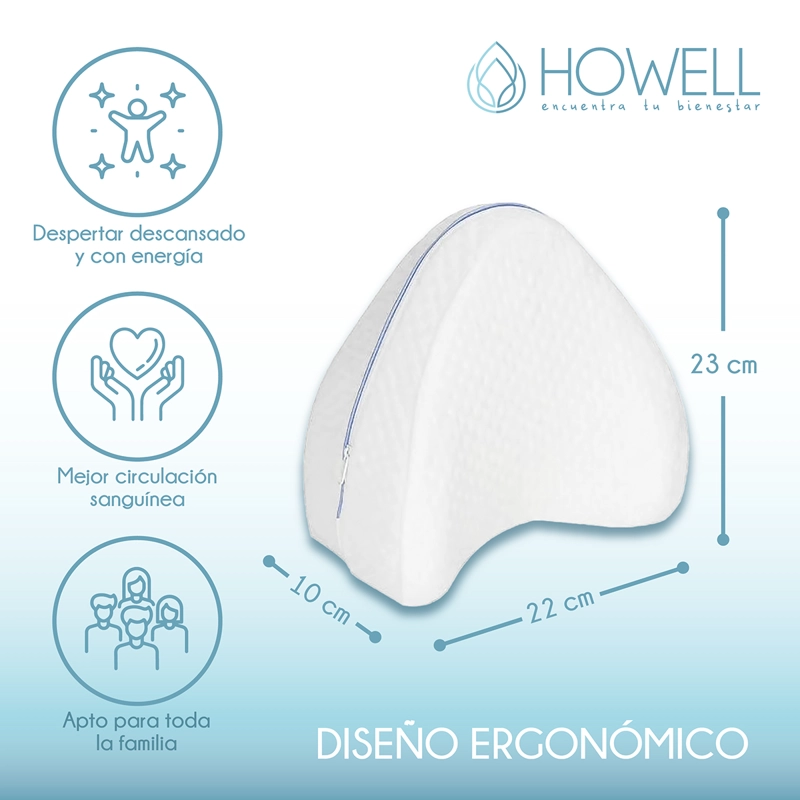 PACK X2 ALMOHADA HOWELL MEMORY PIERNAS COJÍN ORTOPÉDICO MEMORY - 2