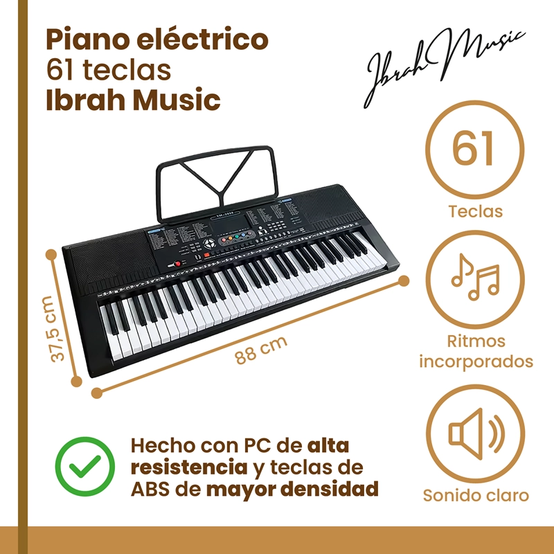 PIANO ELE CTRICO YONGMEI 61 TECLAS TECLADO MUSICAL USB - 2