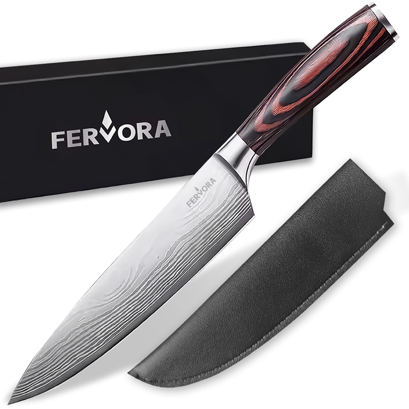 CUCHILLO CHEF 21 CM FERVORA PROFESIONAL DE COCINA ACERO INOX - 1