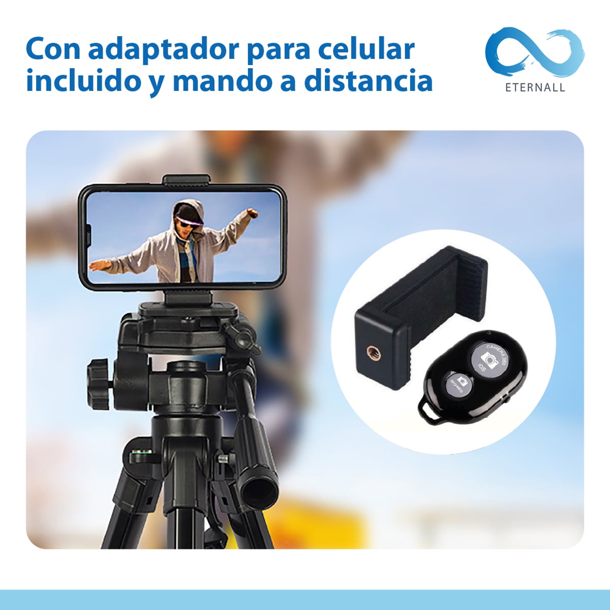 TRÍPODE CHILE TENDENCIA CELULAR CAMARA PORTÁTIL ALUMINIO CARGA 10 KG 170 CM - 4