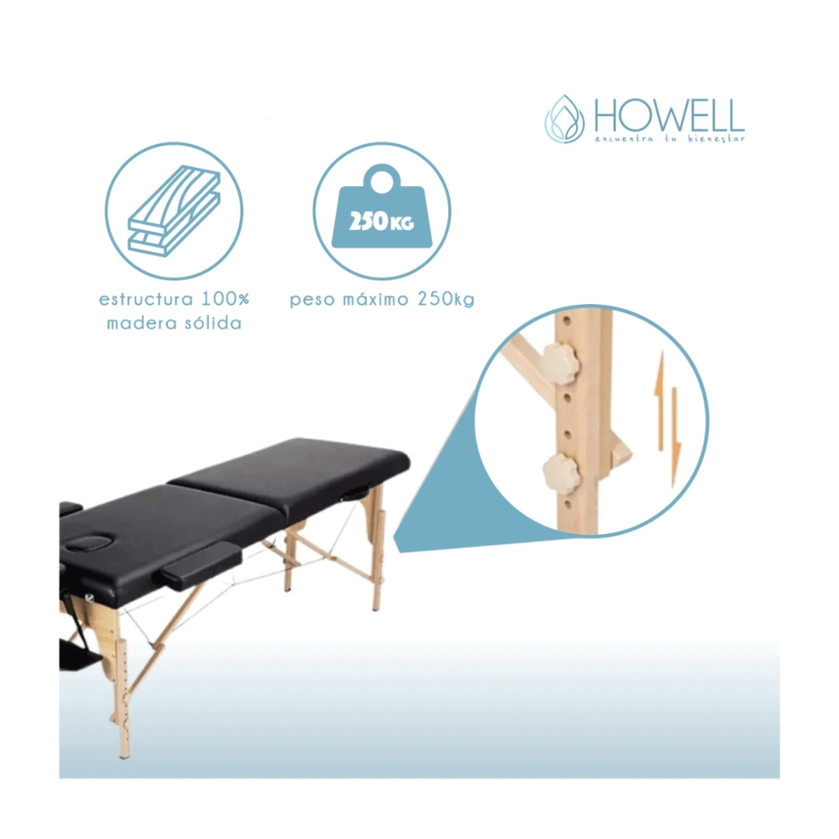 CAMILLA HOWELL MASAJES PORTÁTIL PLEGABLE ESTÉTICA + BOLSO - 6