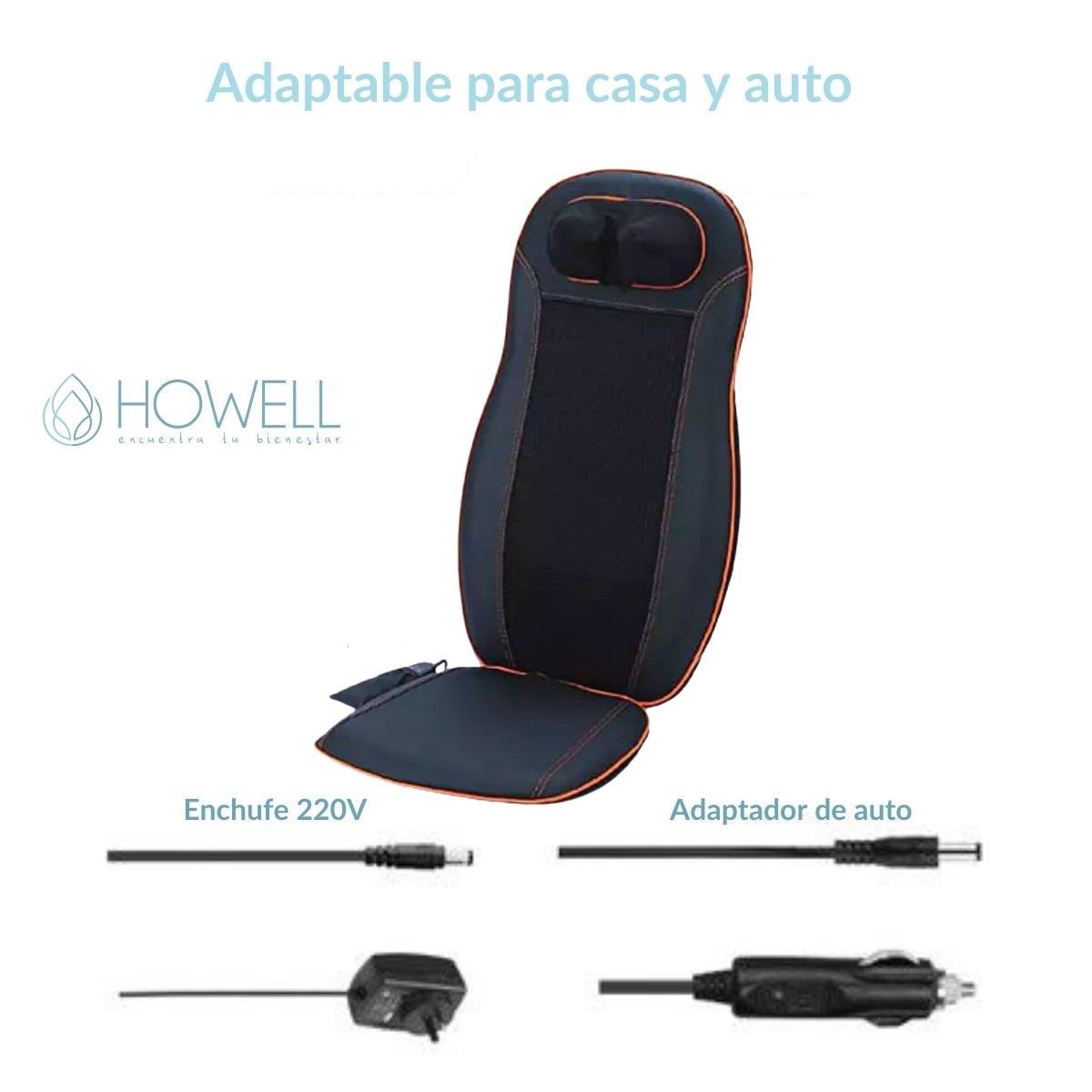 ASIENTO MASAJEADOR SHIATSU HOWELL CON CALOR ESPALDA CUELLO - 8
