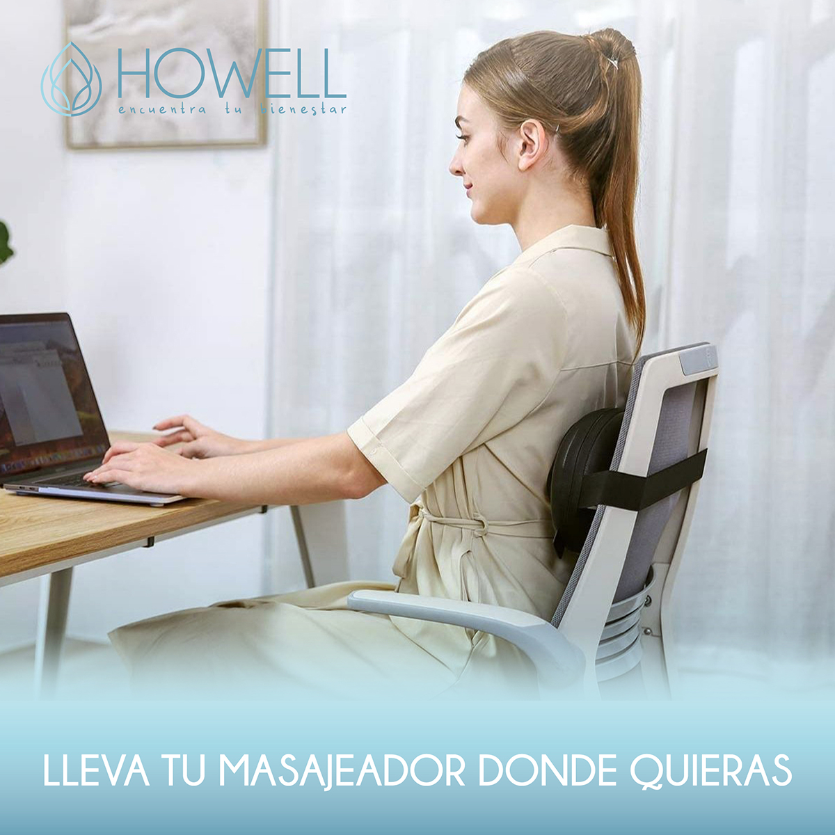 COJÍN HOWELL MASAJEADOR INALÁMBRICO ALMOHADA MASAJE CALOR - 7