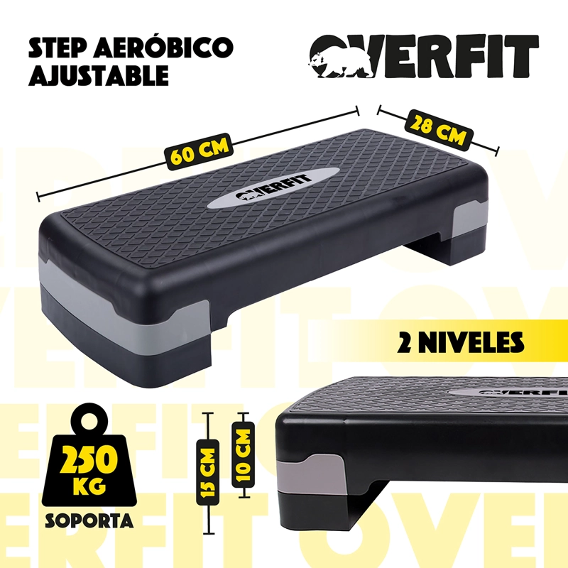 STEP AERÓBICO OVERFIT AJUSTABLE 2 NIVELES ANTIDESLIZANTE - 2