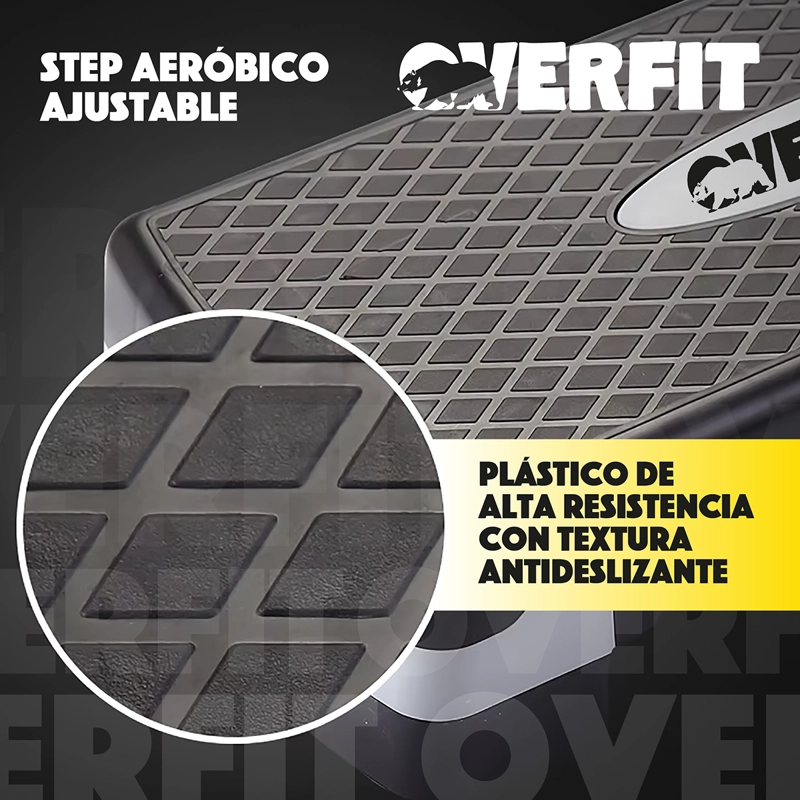 STEP AERÓBICO OVERFIT AJUSTABLE 2 NIVELES ANTIDESLIZANTE - 4