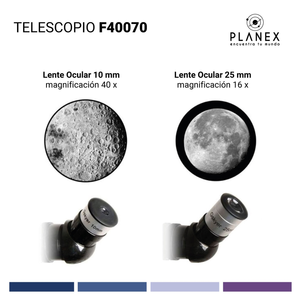 TELESCOPIO ASTRONOMICO MONOCULAR F40070 PLANEX + SOPORTE - 5