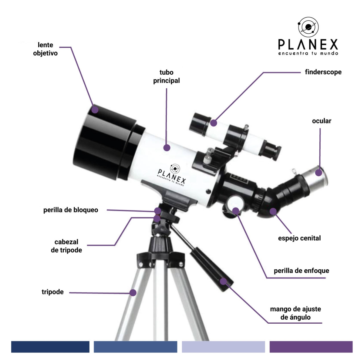 TELESCOPIO ASTRONOMICO MONOCULAR F40070 PLANEX + SOPORTE - 6