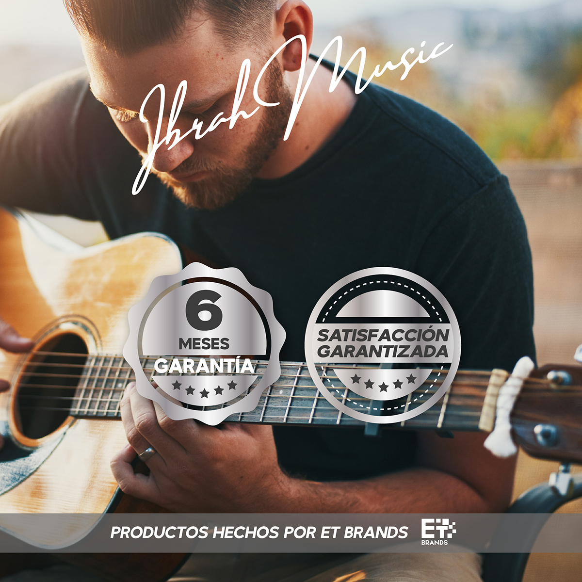 GUITARRA ACÚSTICA IBRAH MUSIC CLÁSICA IBRAH 39 PULGADAS COLORES + FUNDA - 9