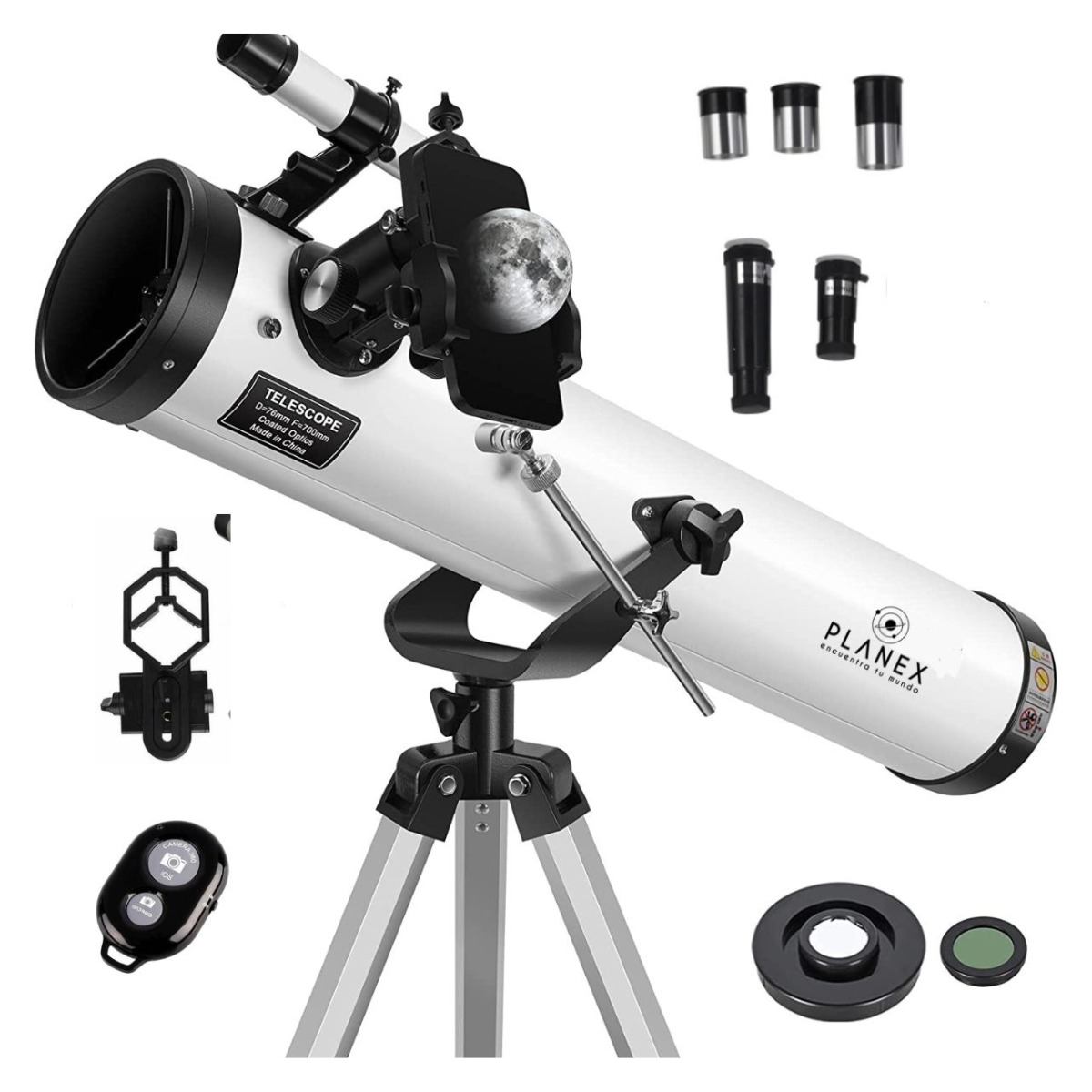TELESCOPIO ASTRONOMICO NEWTONIANO F70076 PLANEX + SOPORTE - 1