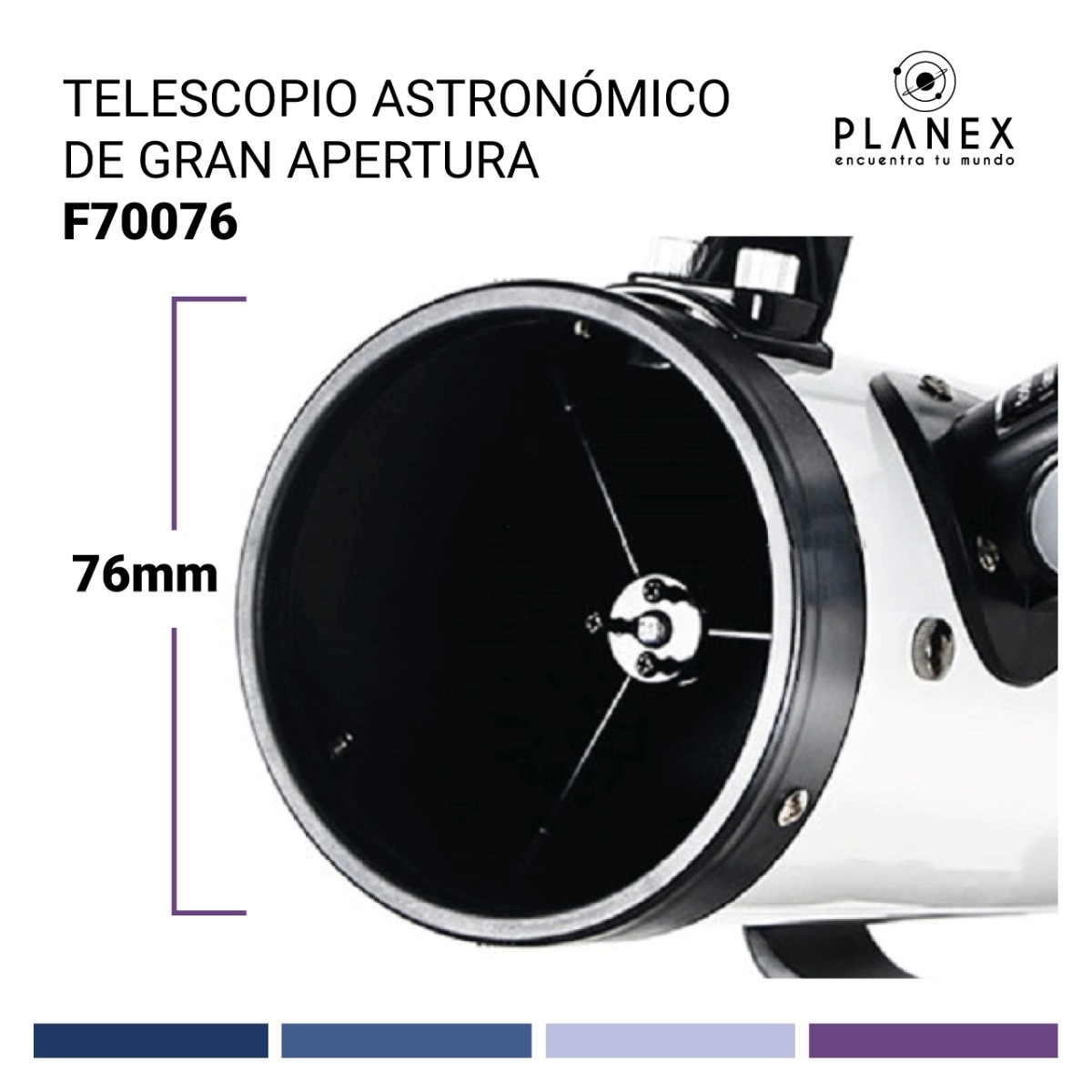 TELESCOPIO ASTRONOMICO NEWTONIANO F70076 PLANEX + SOPORTE - 2